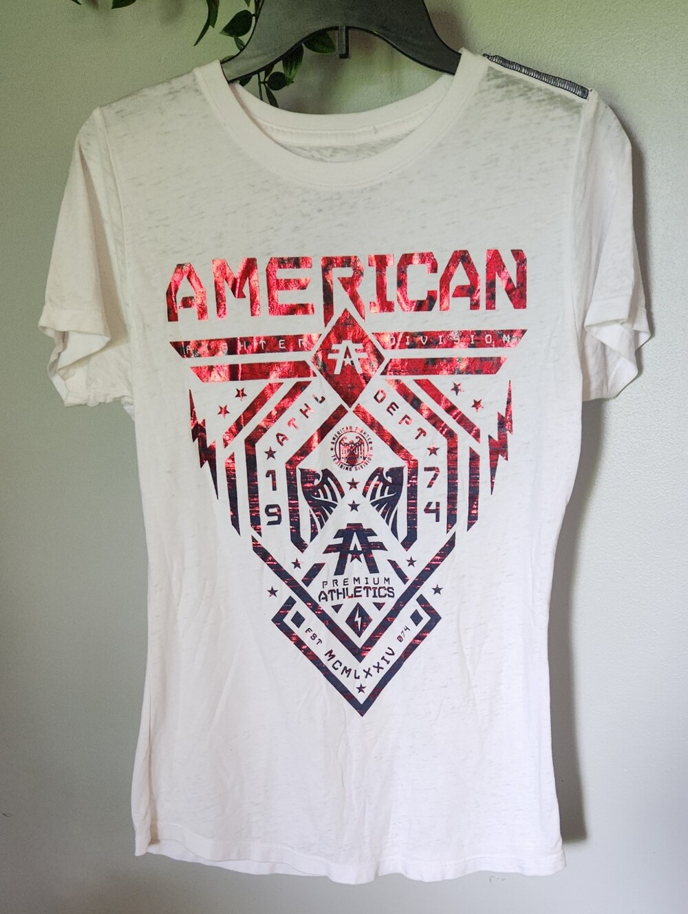 American Fighter Fitted Tee with Red Foil Graphics